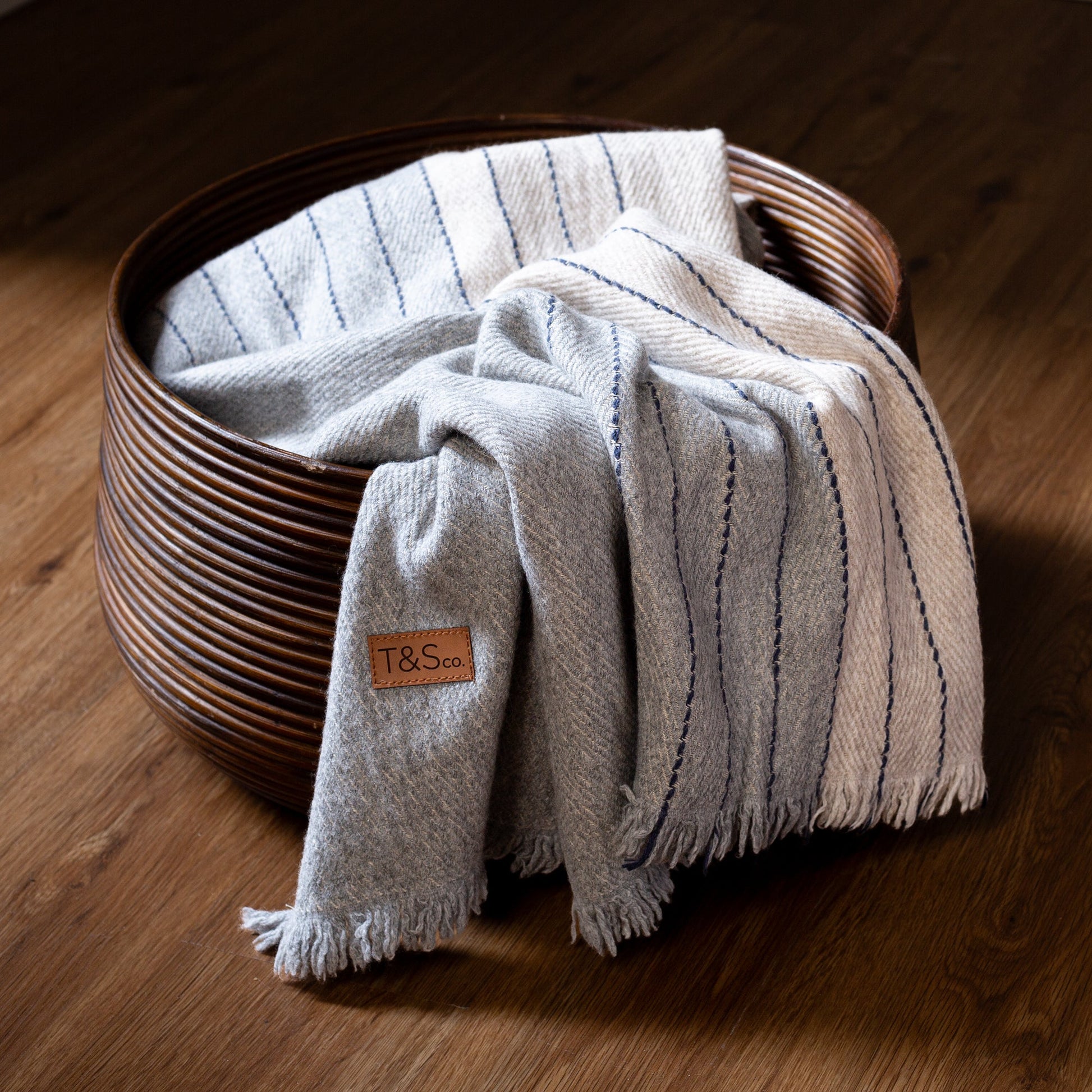 Horizon Throw - Beige, Light Gray, and Navy