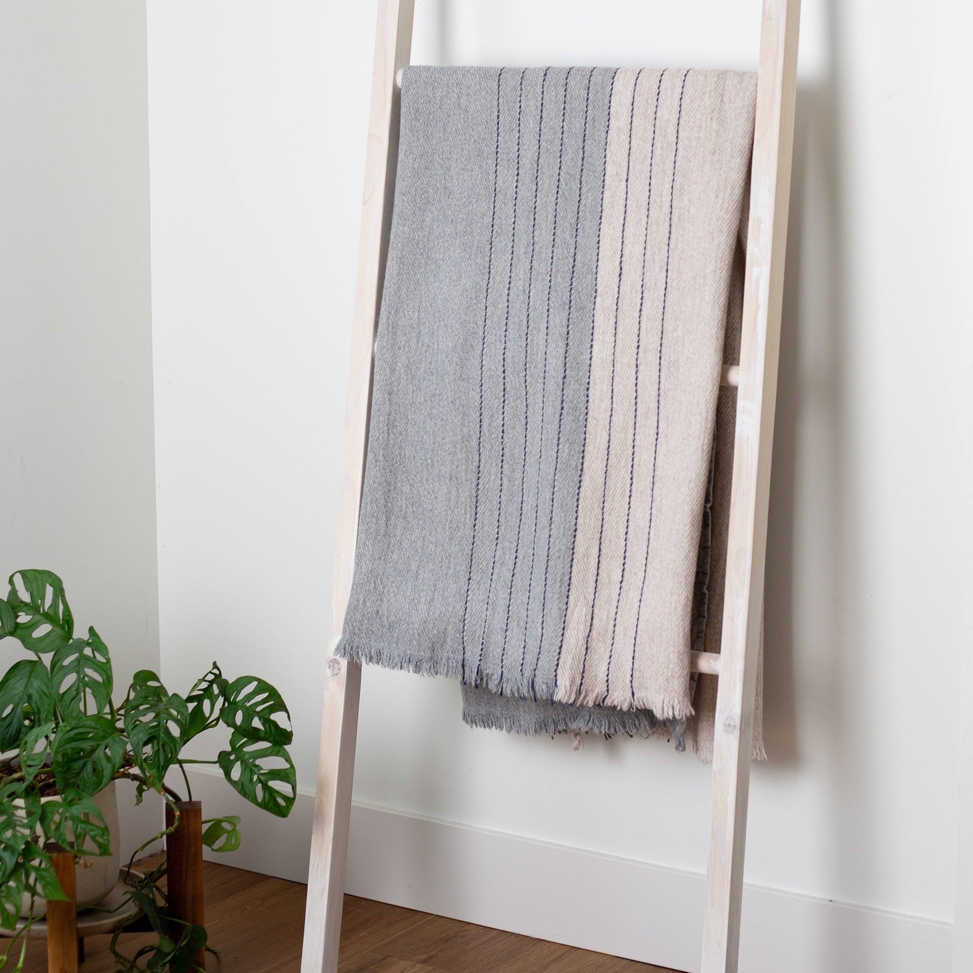 Horizon Throw - Beige, Light Gray, and Navy