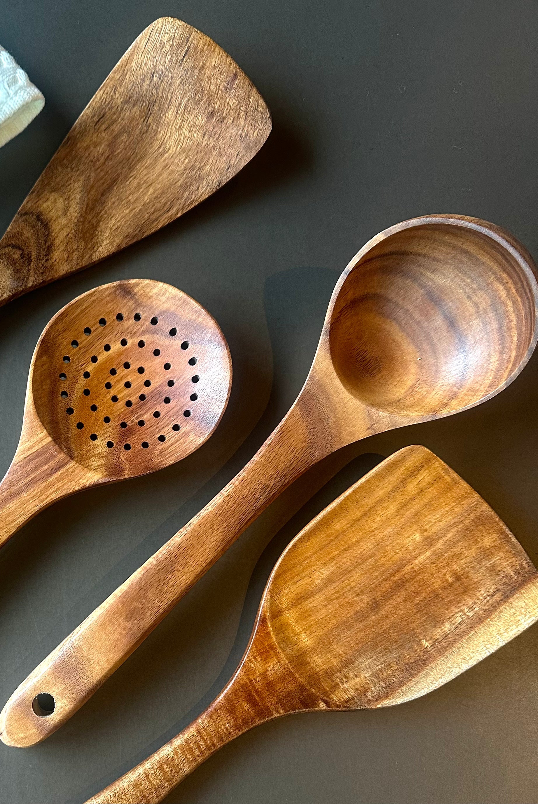 Teak Wooden Utensils - Set of 4