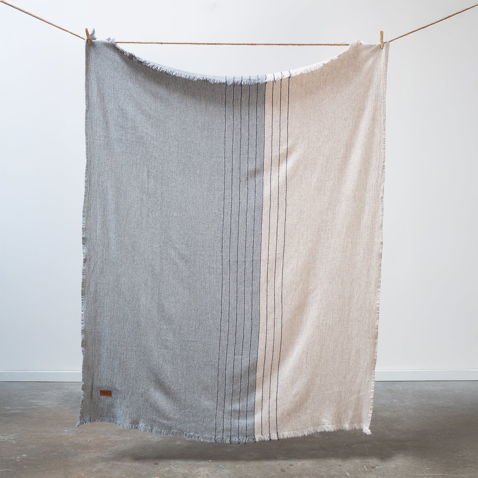Horizon Throw - Beige, Light Gray, and Navy