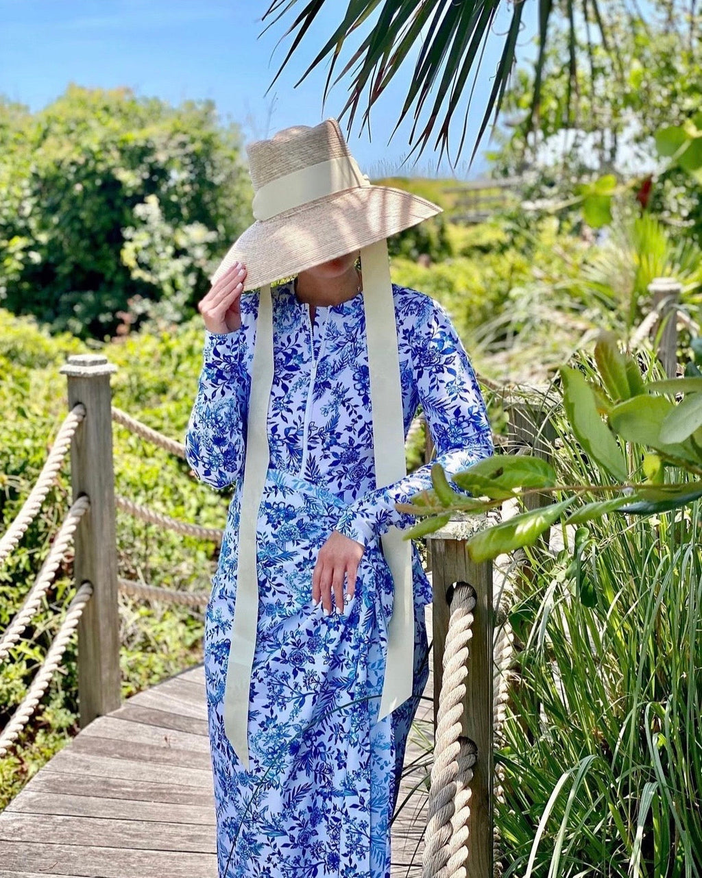 Ivory, French Blue & Coral Grosgrain Ribbon Pack - Long