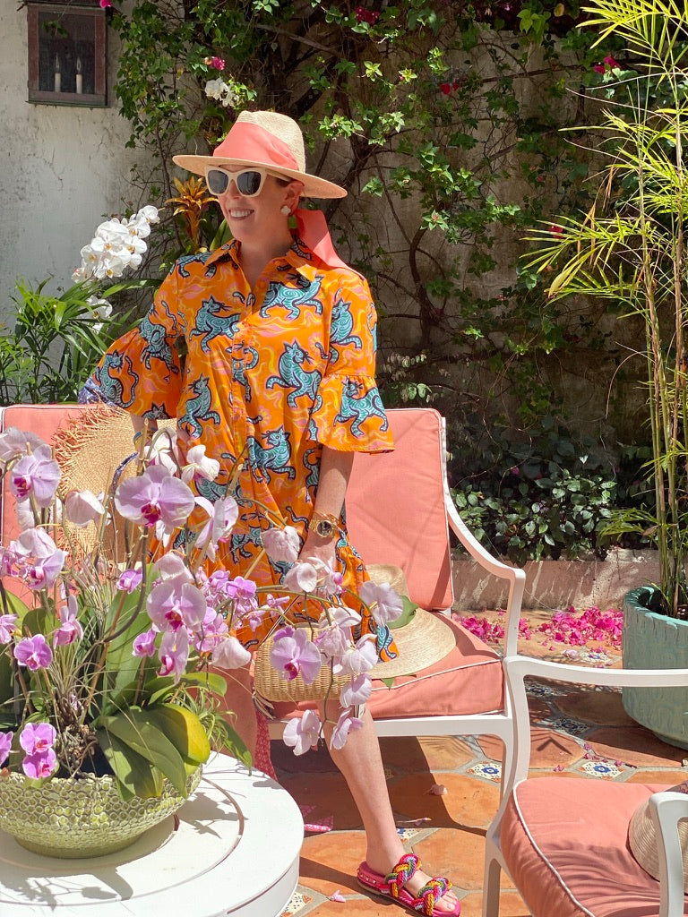 Zinnia Sun Hat - Wide & Short Red Grosgrain Ribbon