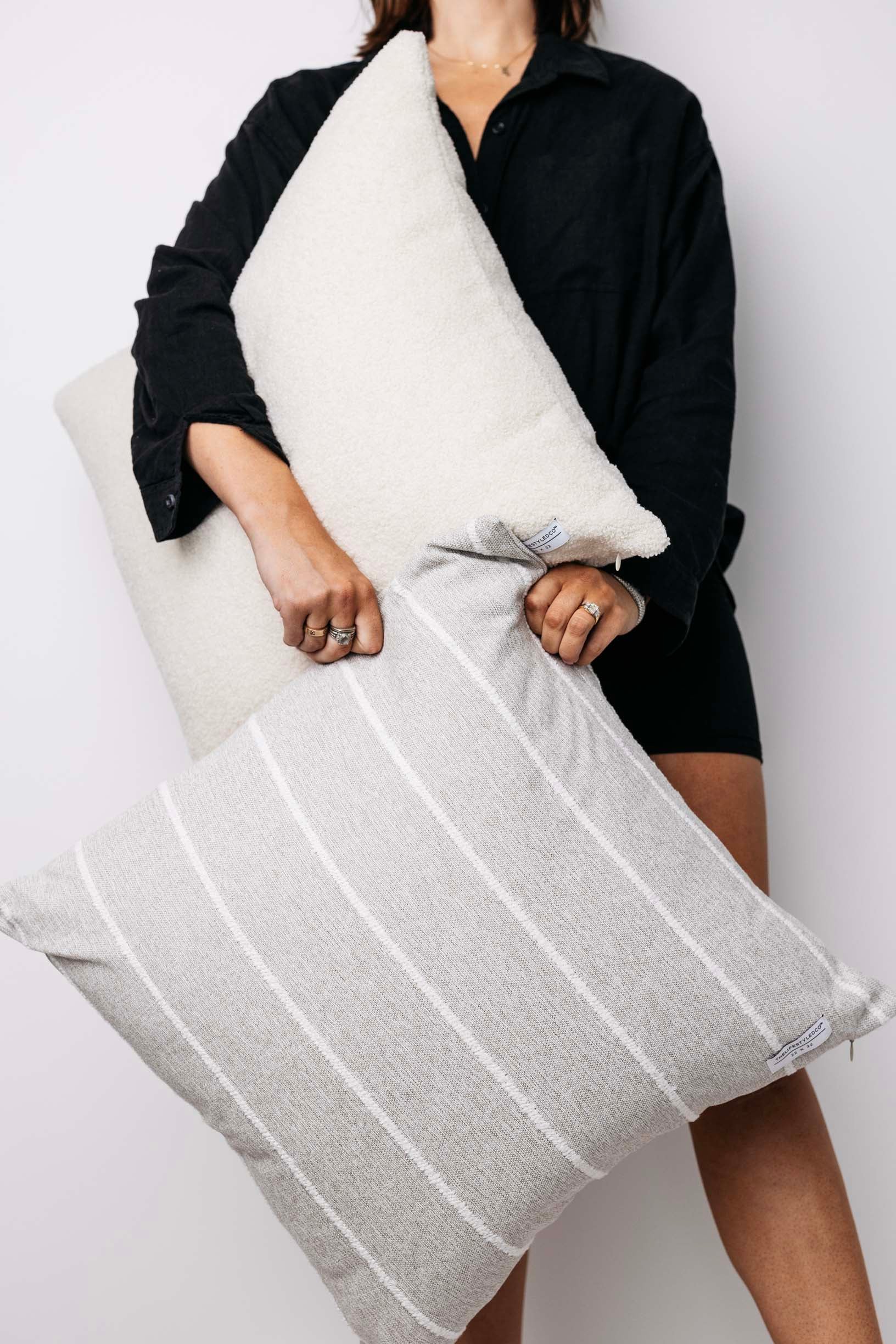 Jolie Textured Slub Stripe Pillow