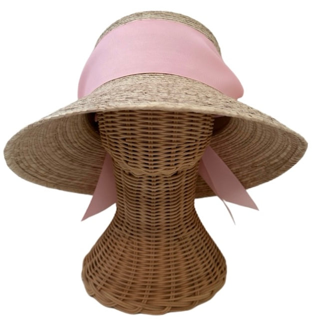 Clematis Bucket Hat - Wide & Short Light Pink Grosgrain Ribbon