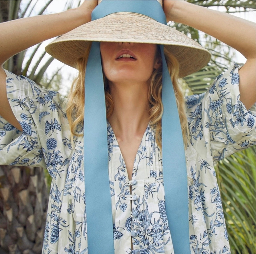 Ivory, French Blue & Coral Grosgrain Ribbon Pack - Long