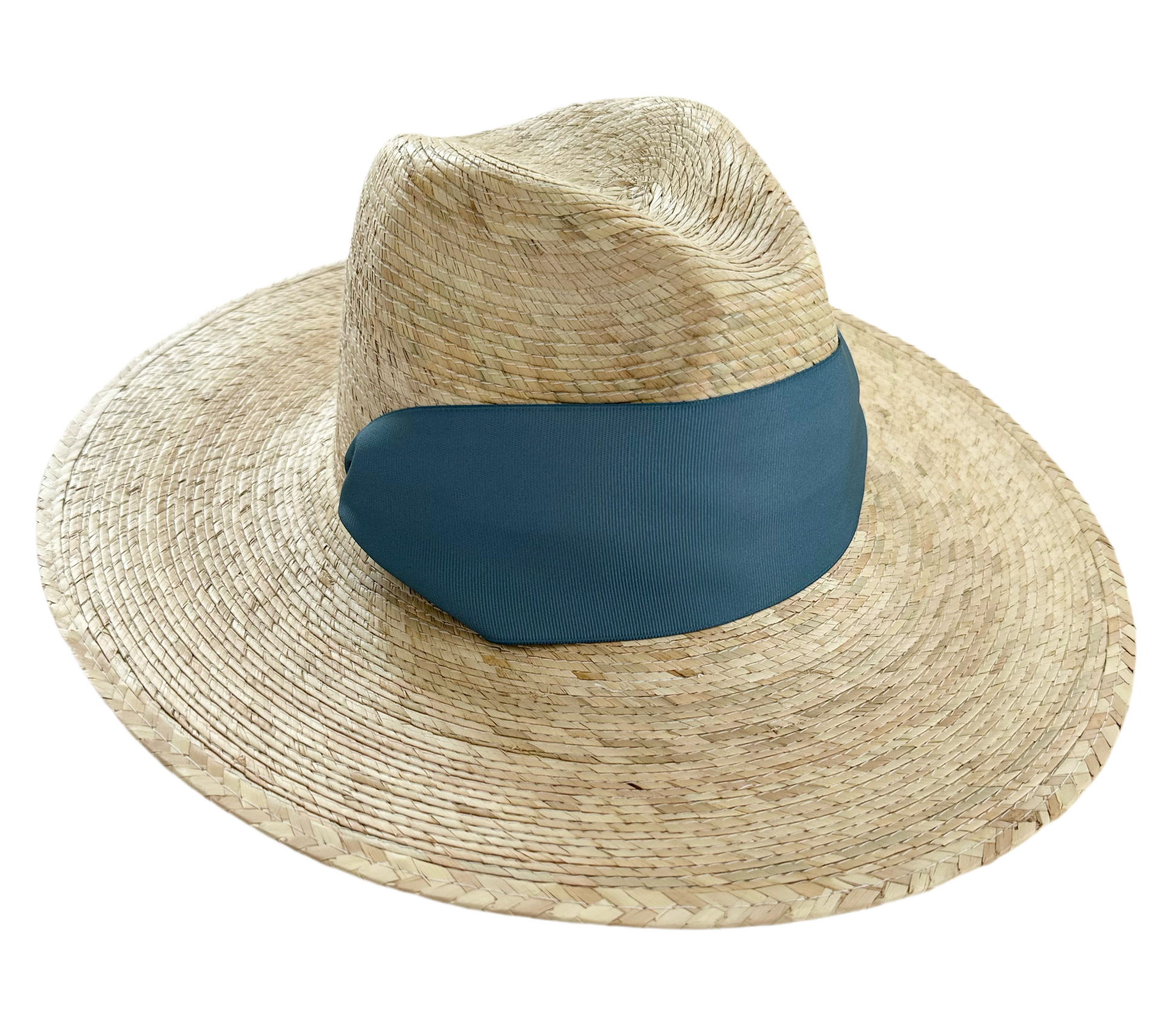 Zinnia Sun Hat - Wide & Short French Blue Grosgrain Ribbon