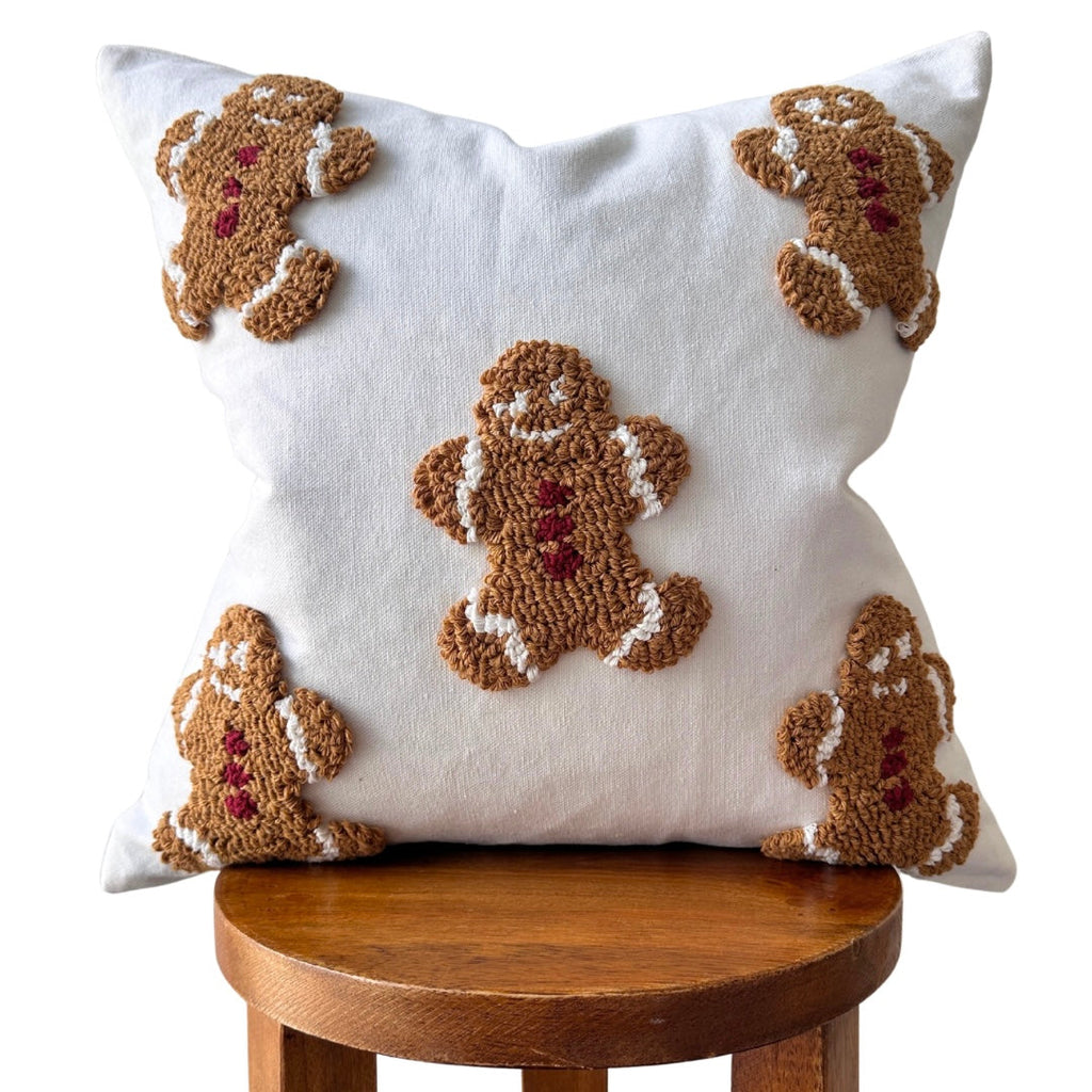 Mini Gingerbread Christmas Pillow Cover
