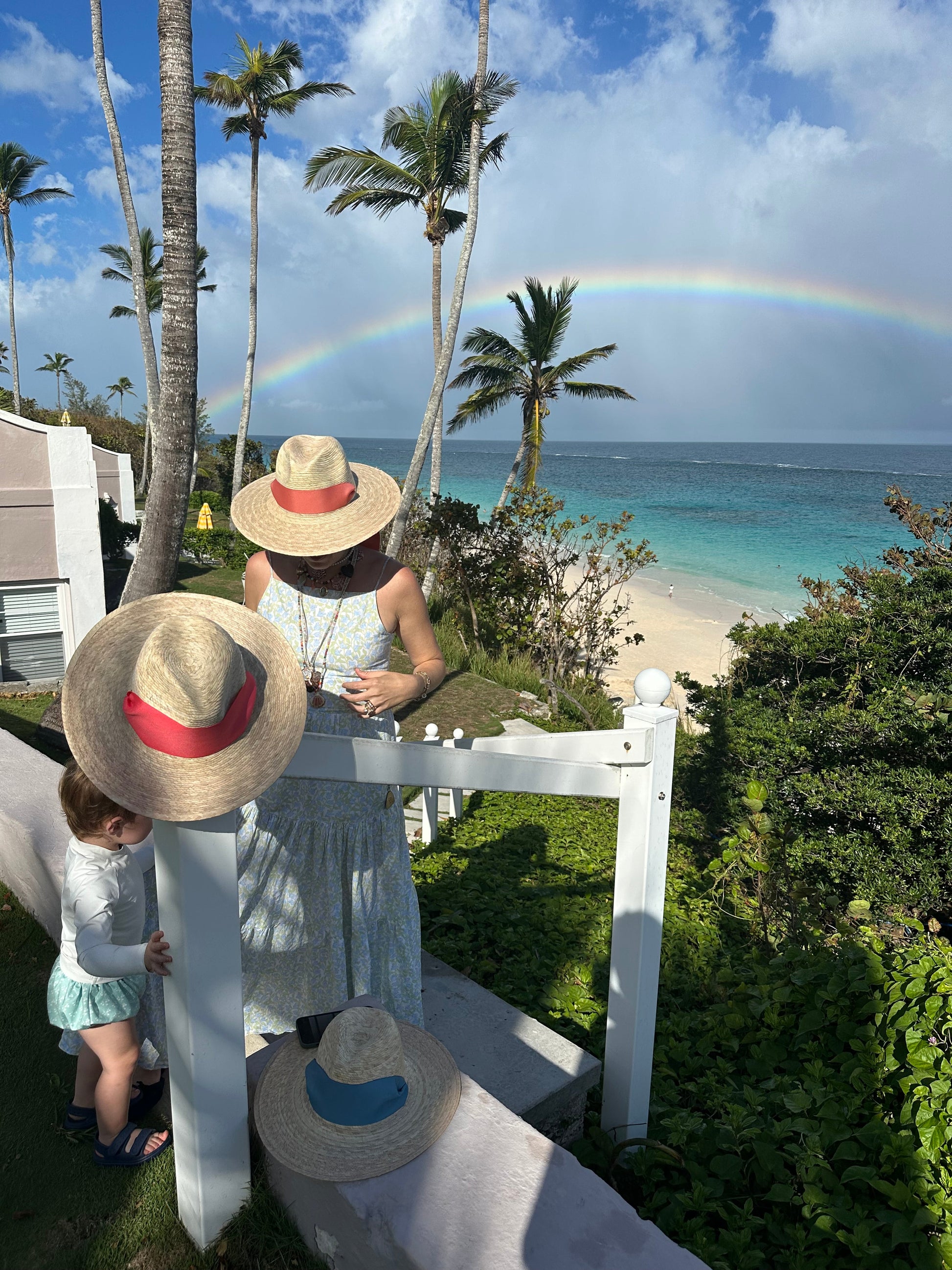 Zinnia Sun Hat - Long & Thin French Blue Grosgrain Ribbon
