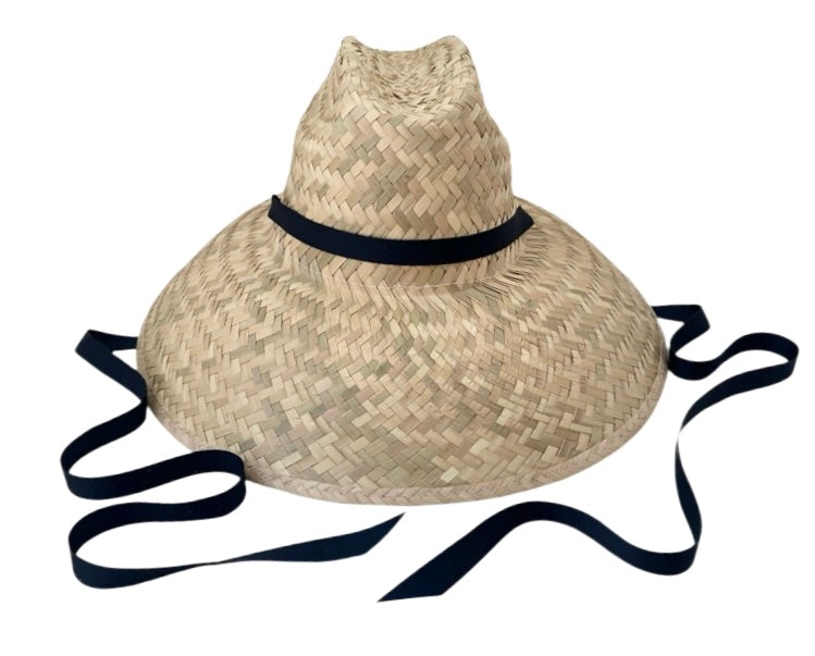 Begonia Sun Hat - Long & Thin Navy Grosgrain Ribbon