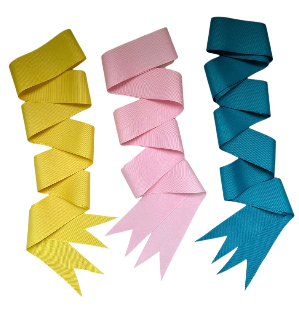 Bright Blue, Pink & Yellow Grosgrain Ribbon Pack - Long