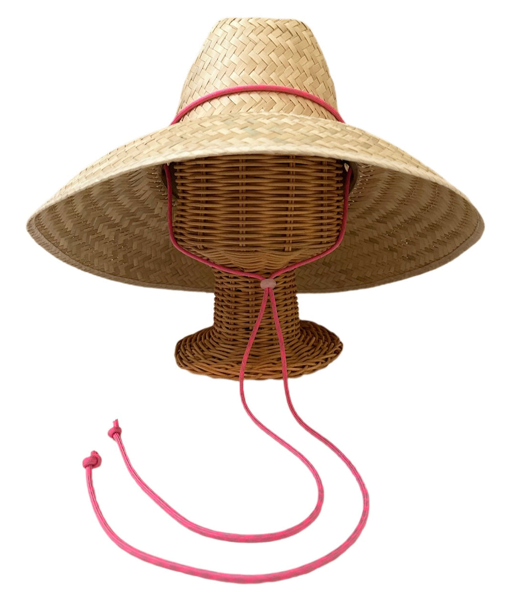 Begonia Sun Hat - Neon Pink Lanyard with Rose Quartz Toggle