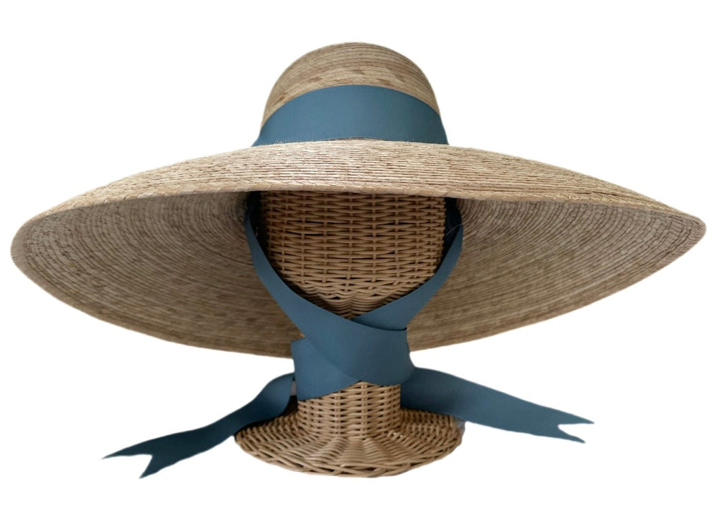 Daisy Sun Hat - French Blue Grosgrain Ribbon