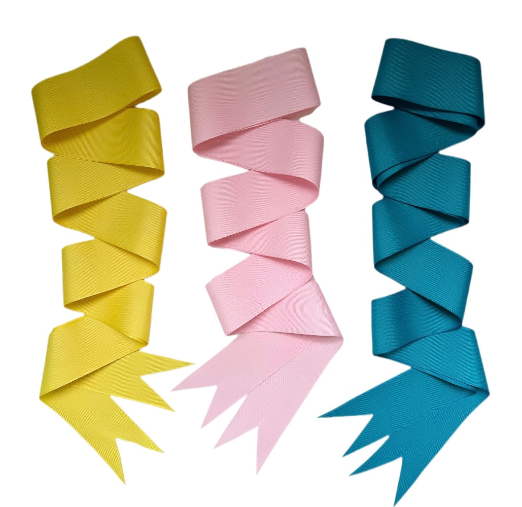 Bright Blue, Pink & Yellow Grosgrain Ribbon Pack - Long