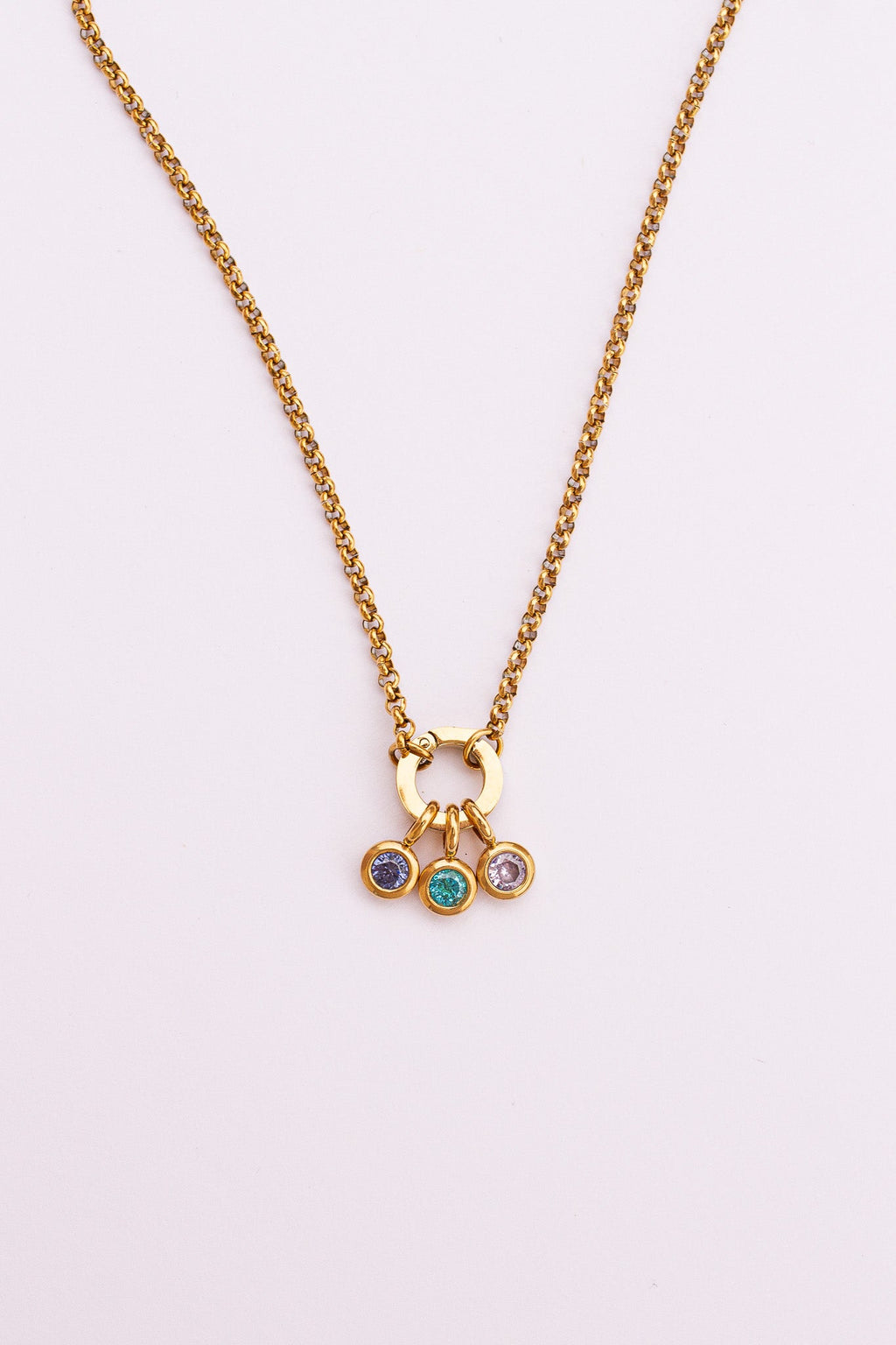 Custom Birthstone Charm Necklace