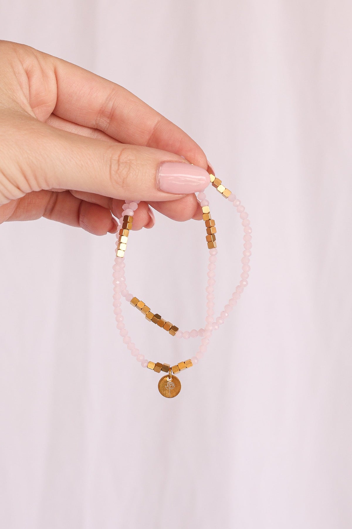 Clara Stretch Bracelet Set in Ballet Pink