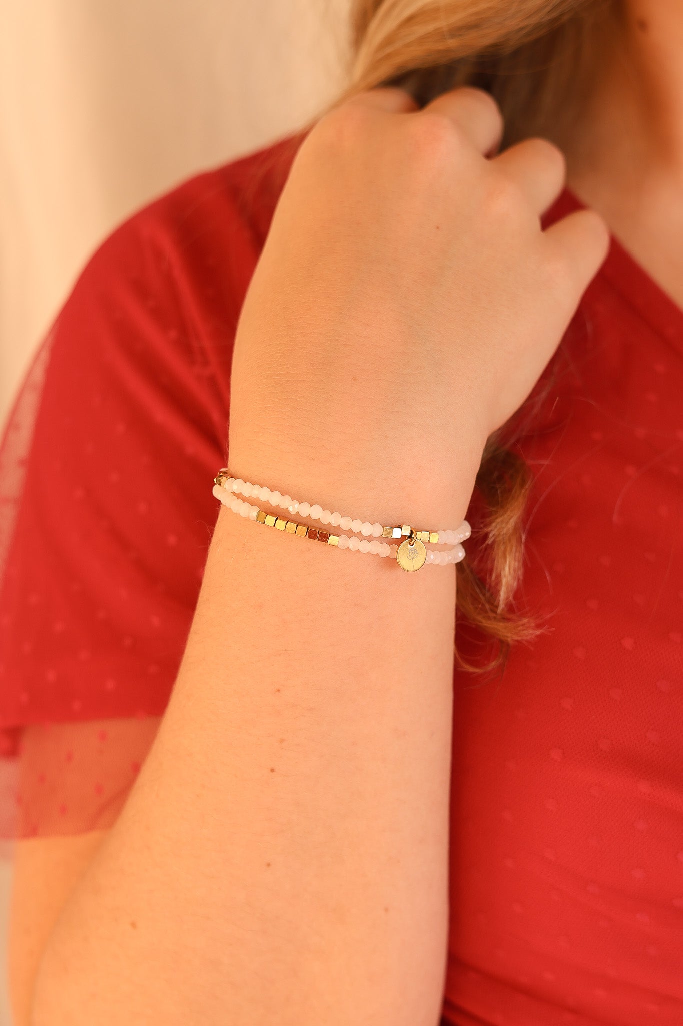 Clara Bracelet Set in White
