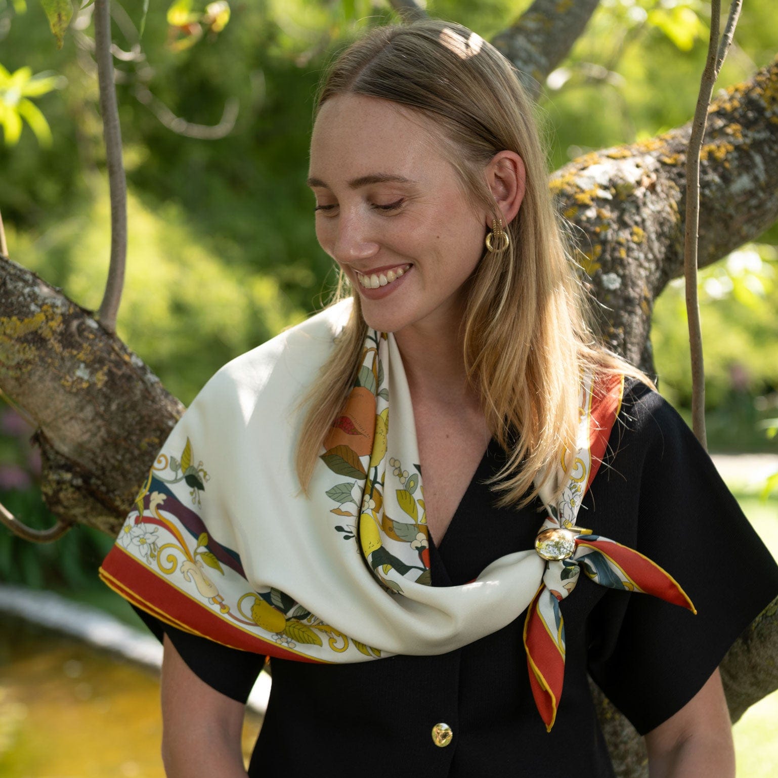 Anthea - Silk Foulard - Ivory