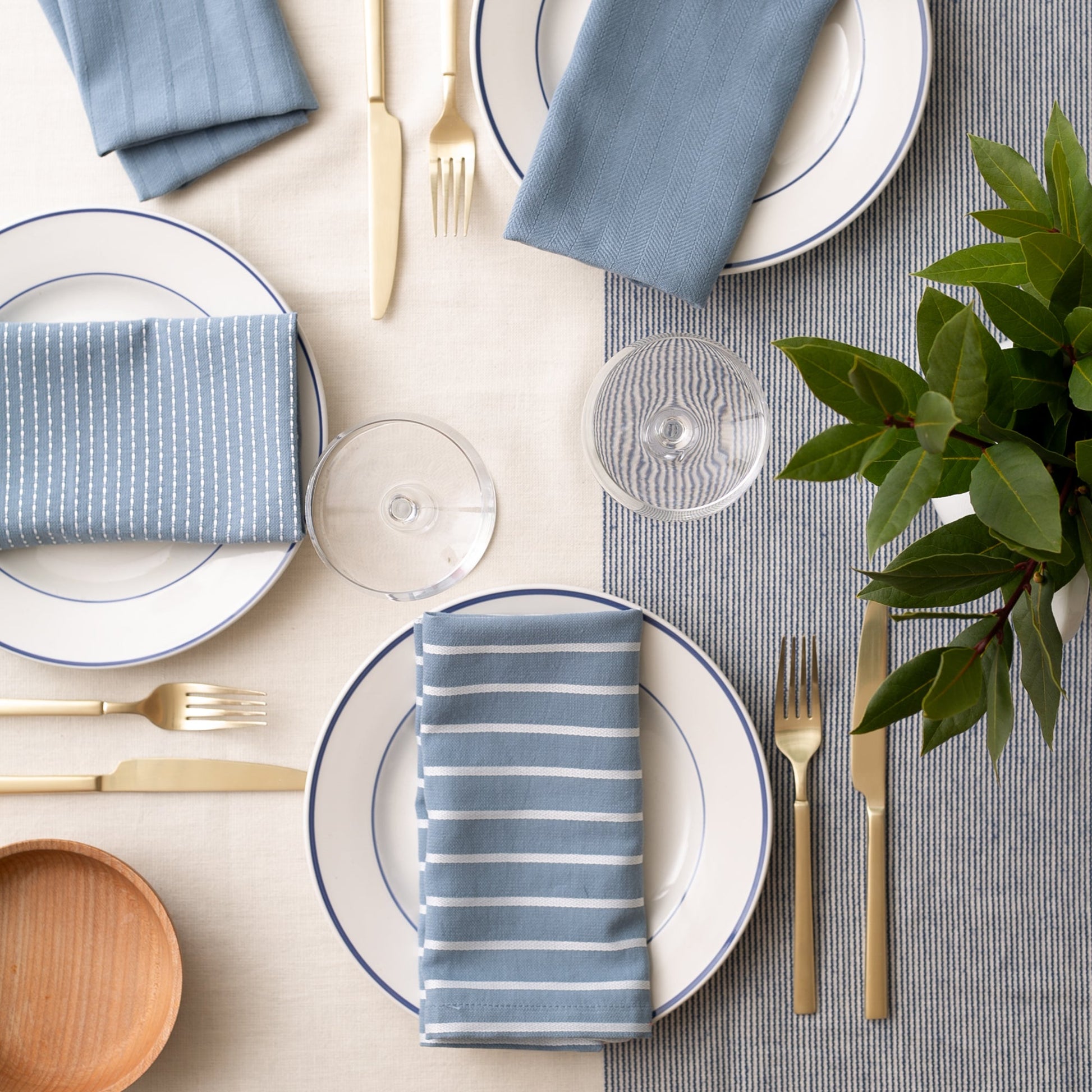To Each Their Own Napkin Set - Borage & White
