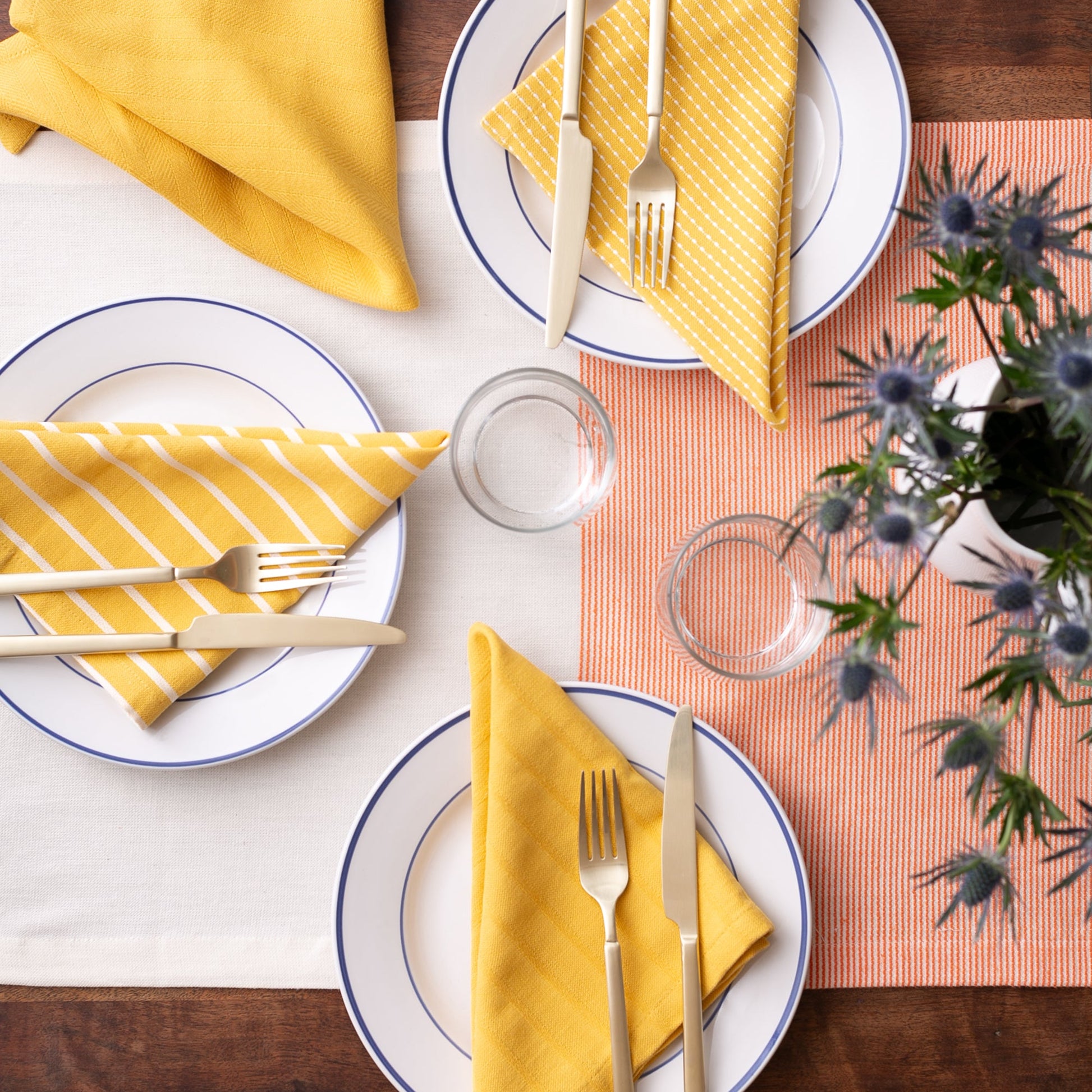 To Each Their Own Napkin Set - Turmeric & White