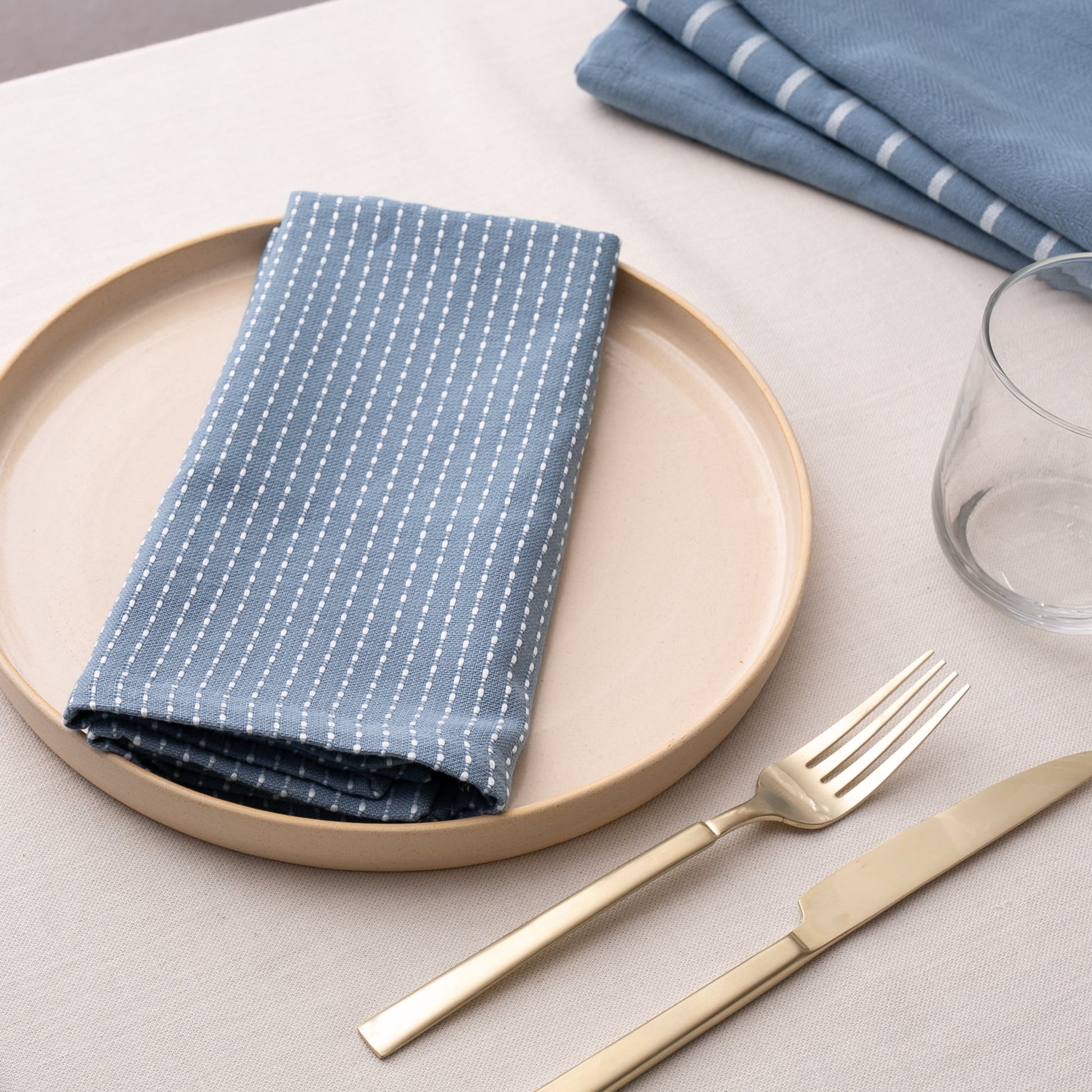 To Each Their Own Napkin Set - Borage & White