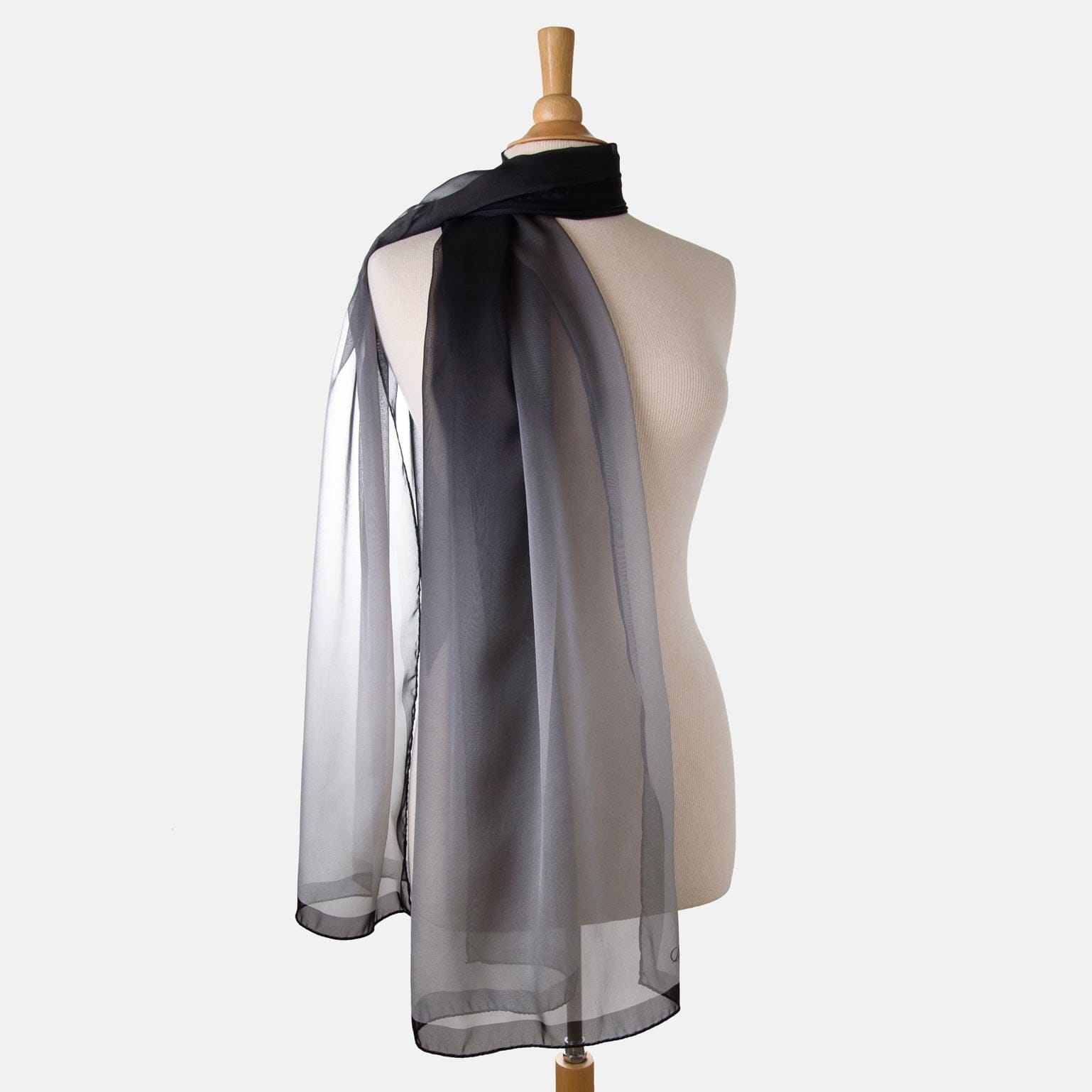 Sophia - Silk Scarf Shawl - Smoke
