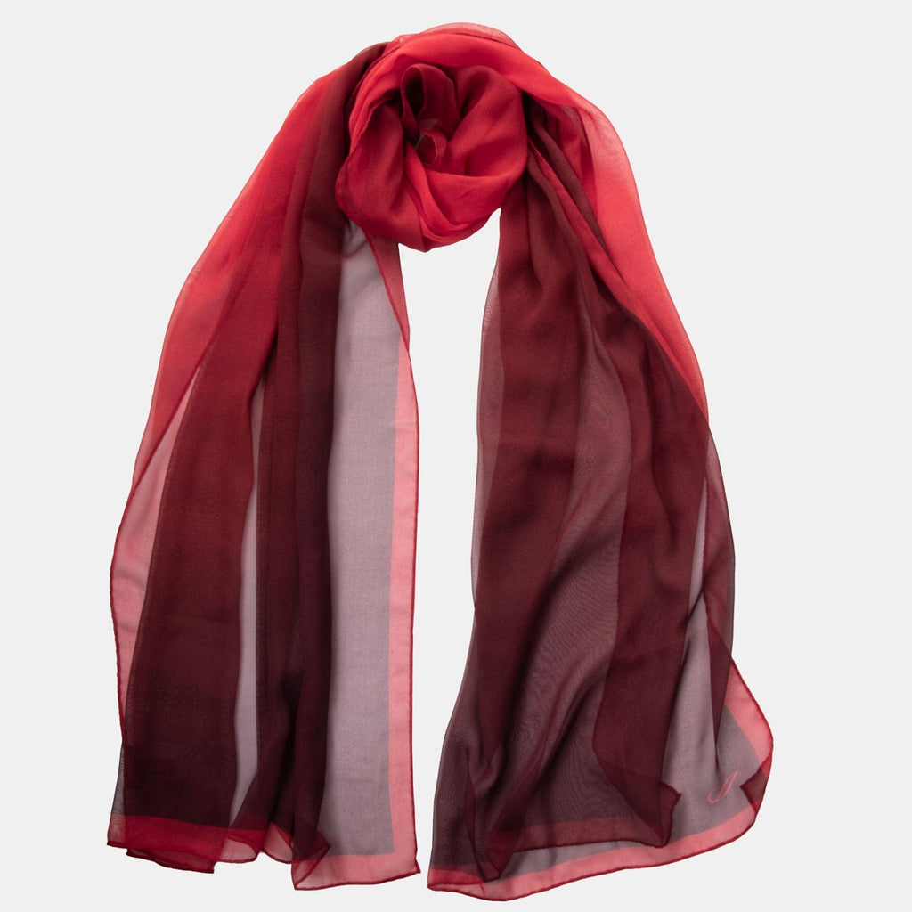 Sophia - Silk Scarf Shawl - Burgundy/Red