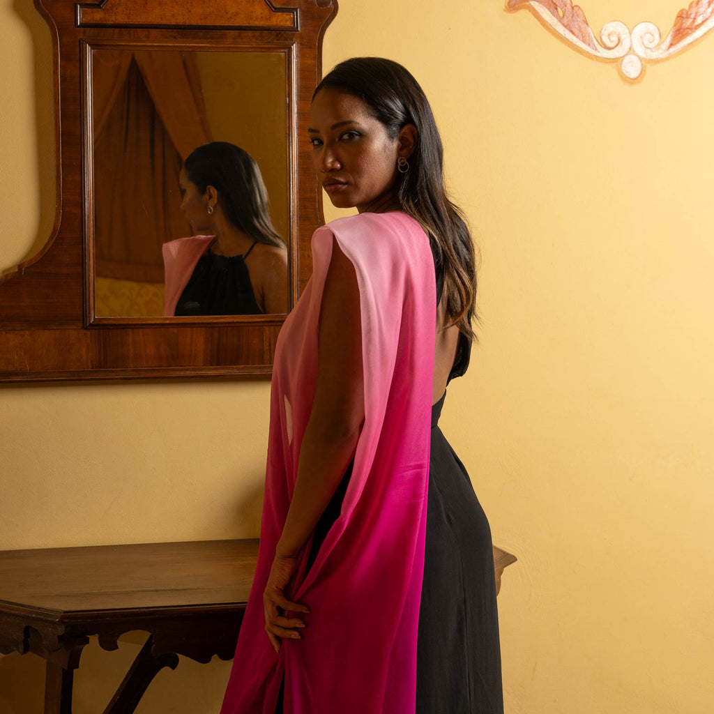 Sophia - Silk Scarf Shawl- Fuchsia