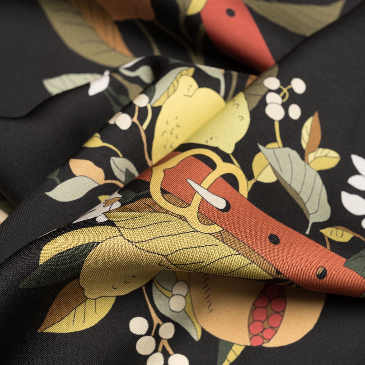 Anthea - Silk Foulard - Black