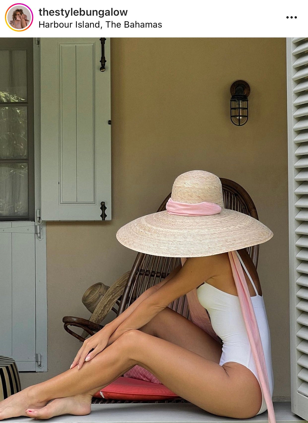 Daisy Sun Hat - Wide & Short Light Pink Grosgrain Ribbon