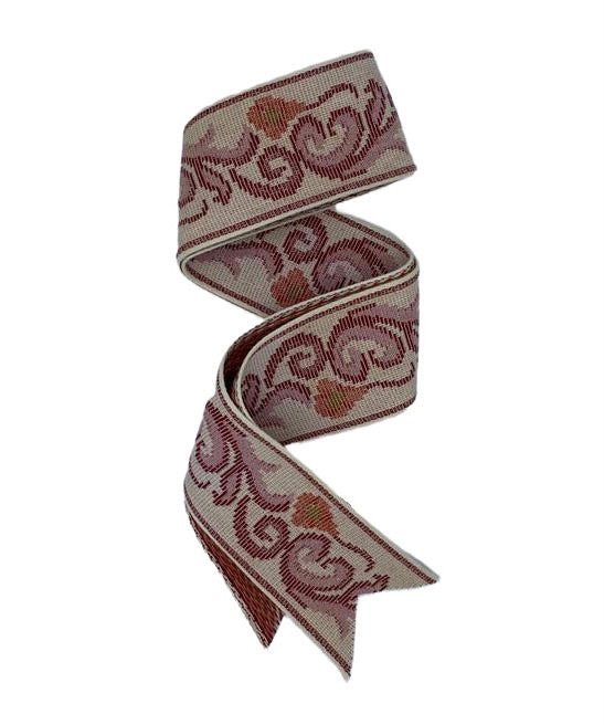 Vintage Aubergine Lily Tapestry Ribbon - Short