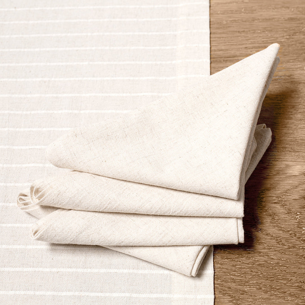 Washed Linen-Cotton Set of 4 Napkins - Natural Linen