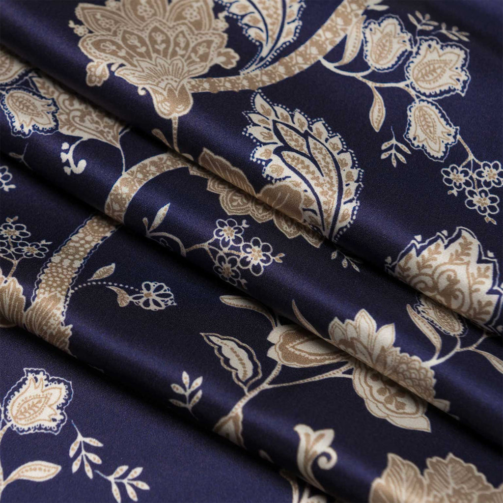 Esmeralda - Silk Scarf Shawl - Midnight Blue & Gold