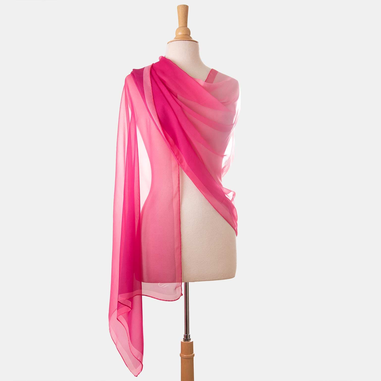 Sophia - Silk Scarf Shawl- Fuchsia