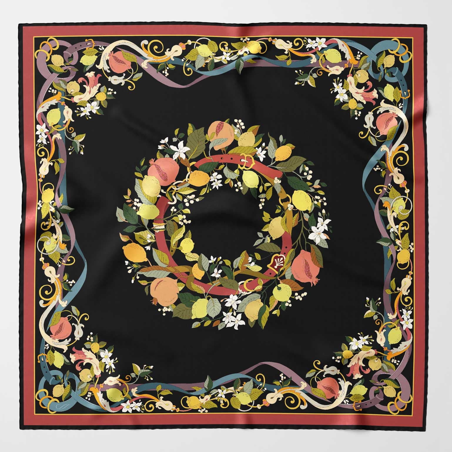Anthea - Silk Foulard - Black