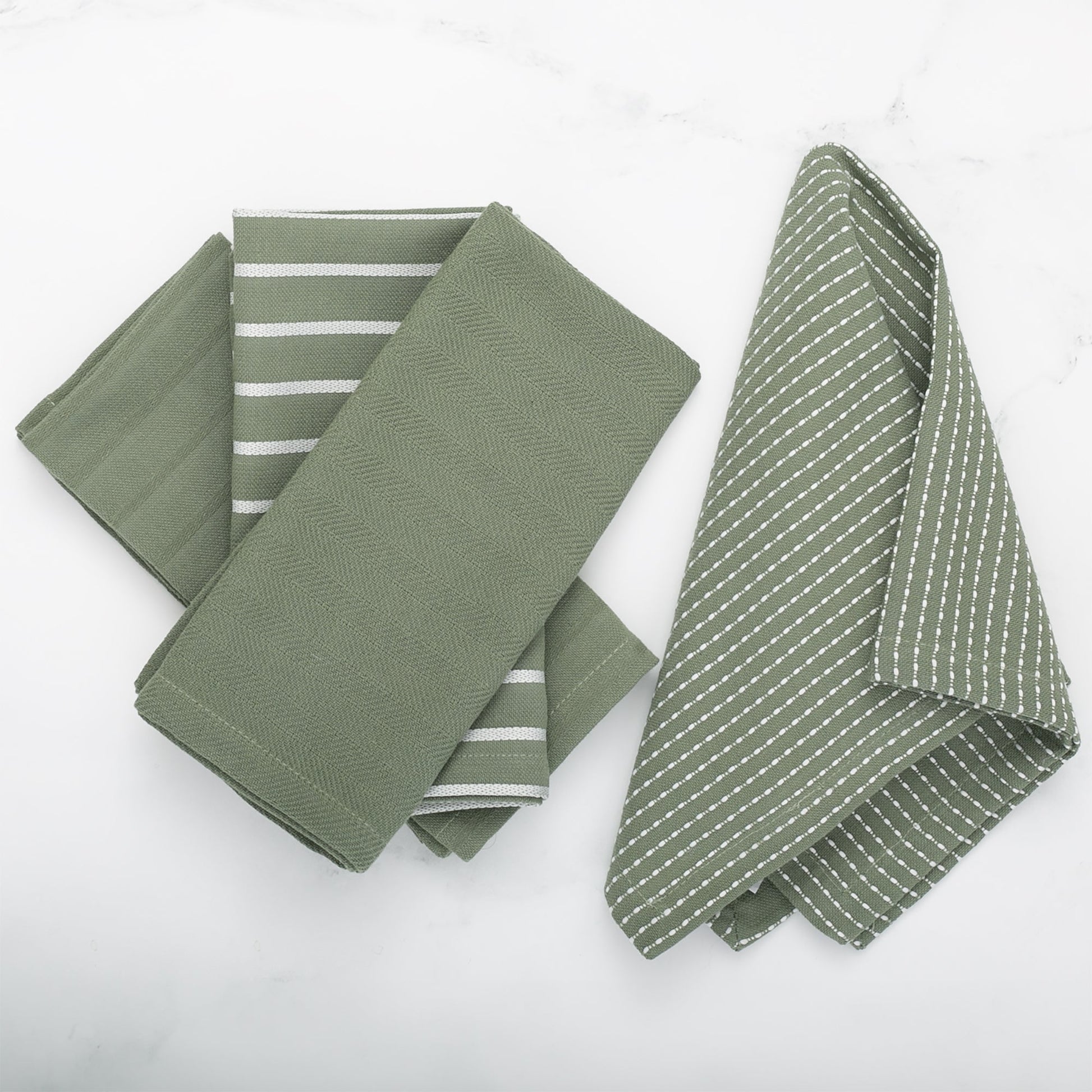To Each Their Own Napkin Set - Kale & White
