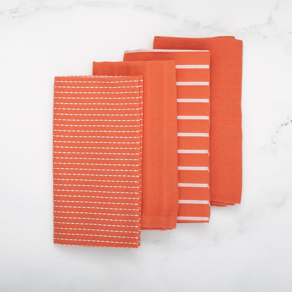 To Each Their Own Napkin Set - Papaya & White