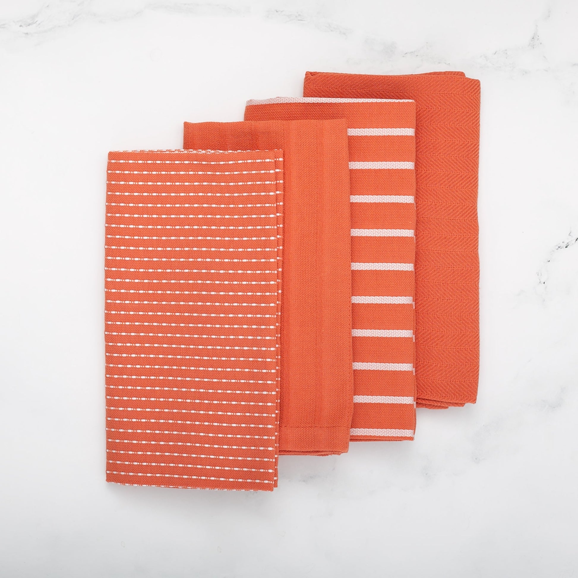 To Each Their Own Napkin Set - Papaya & White