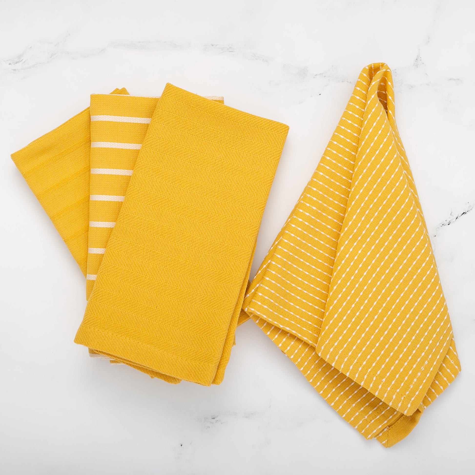 To Each Their Own Napkin Set - Turmeric & White