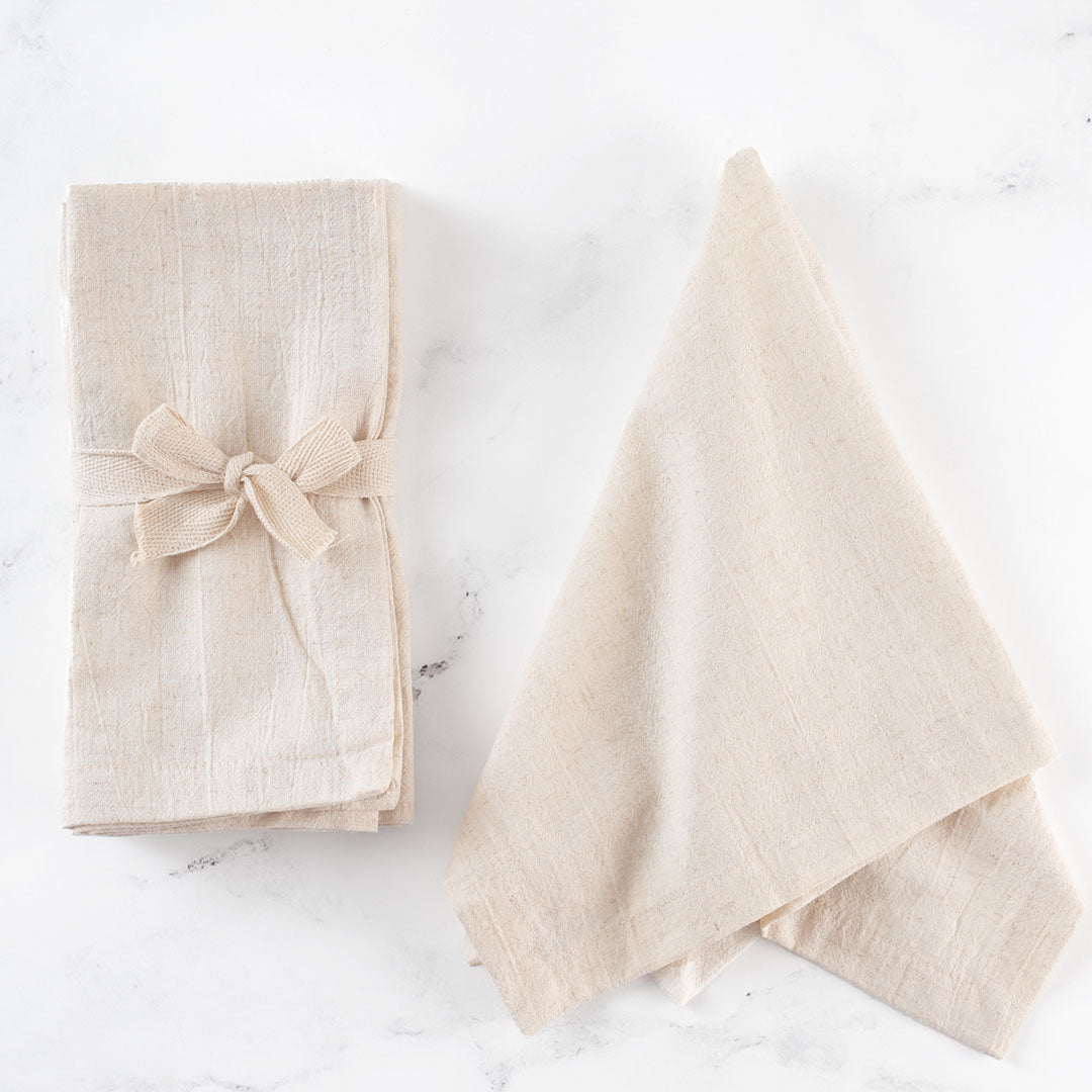 Washed Linen-Cotton Set of 4 Napkins - Natural Linen