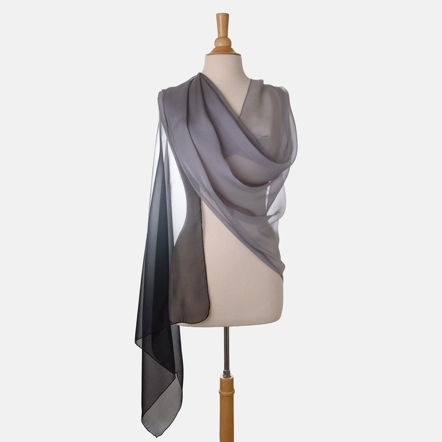 Sophia - Silk Scarf Shawl - Smoke