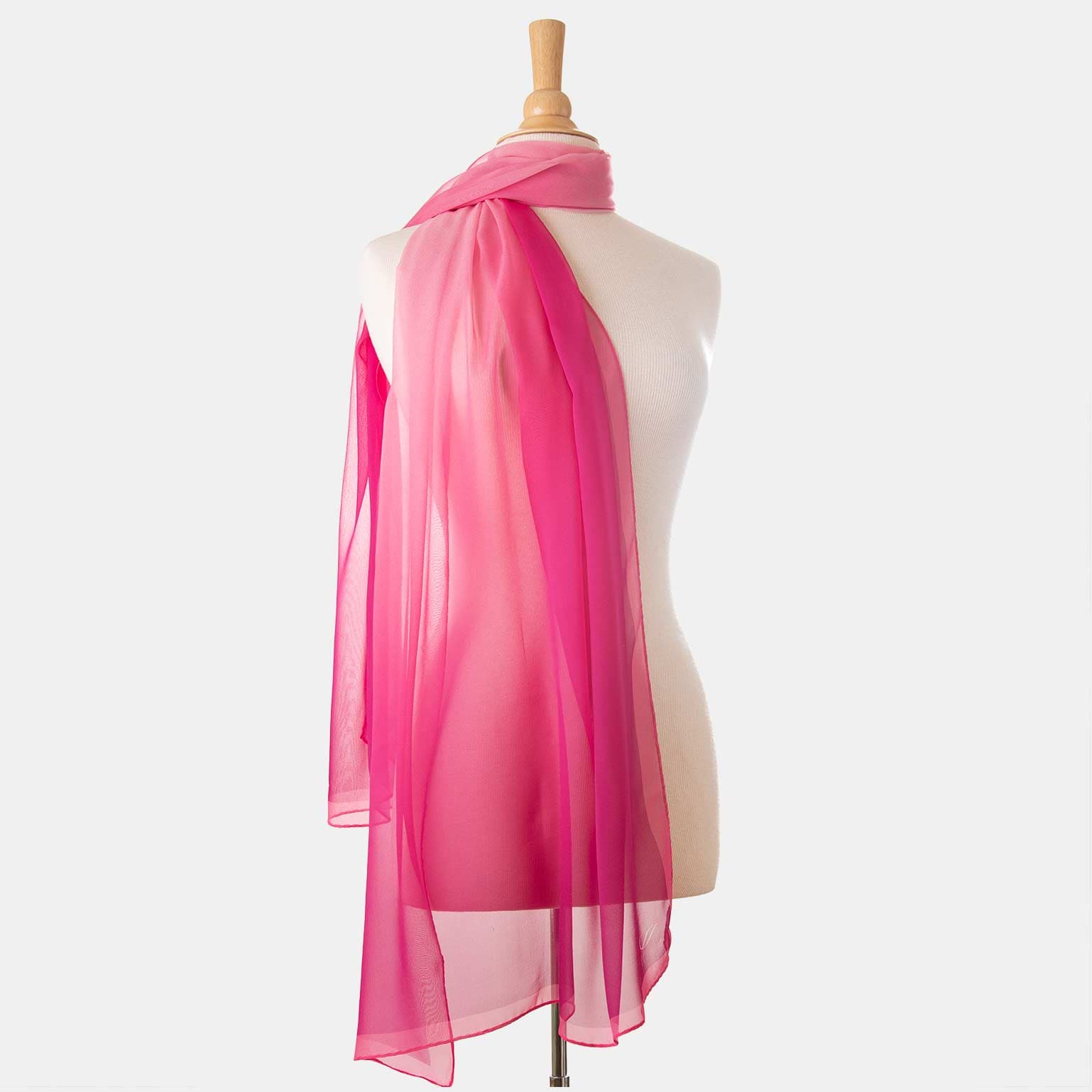 Sophia - Silk Scarf Shawl- Fuchsia