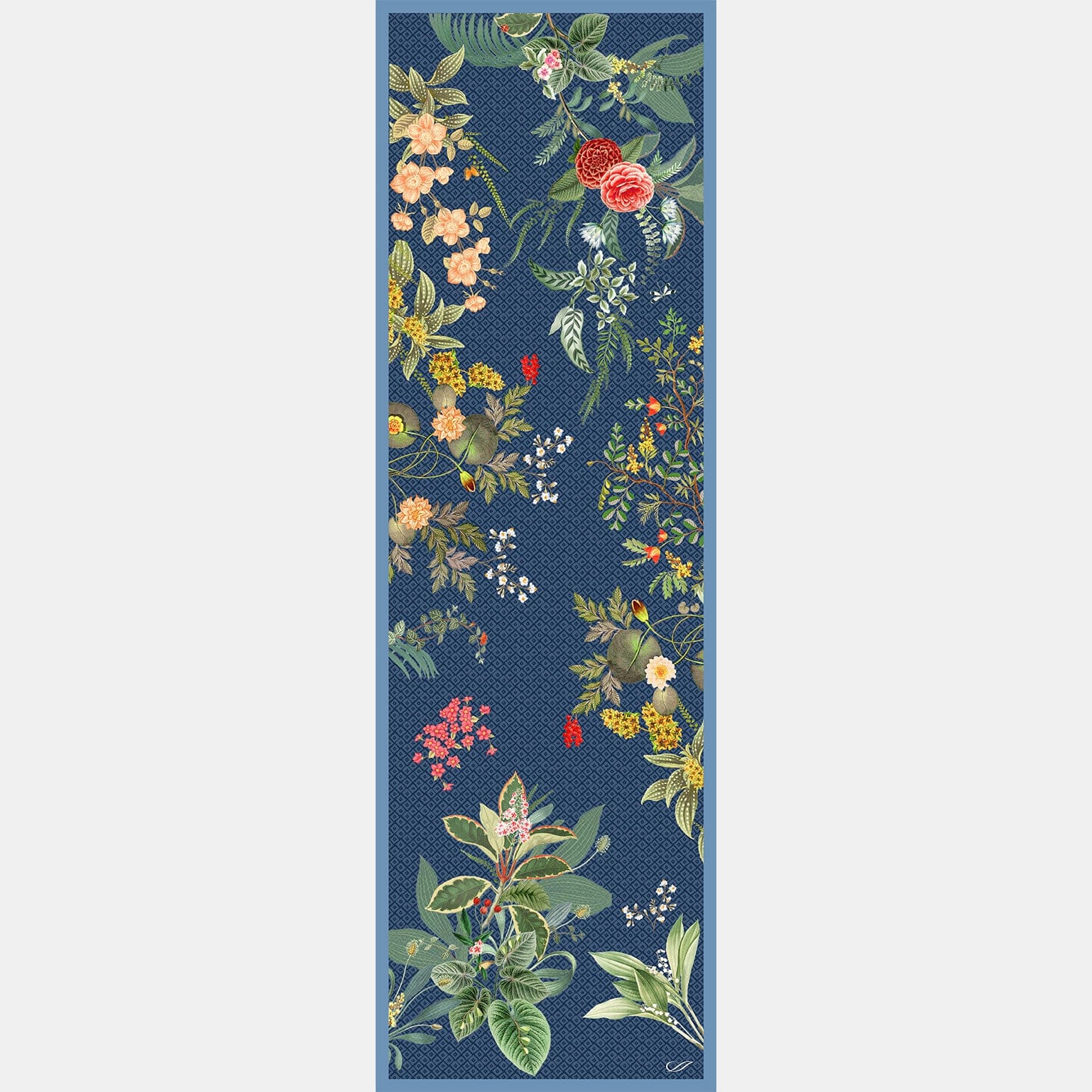 Sara - Long Silk Scarf - Blue