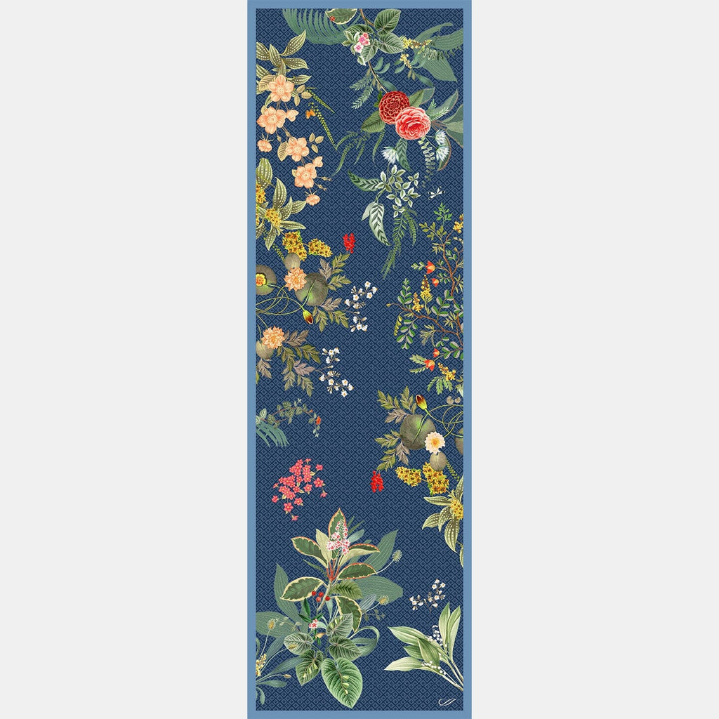 Sara - Long Silk Scarf - Blue