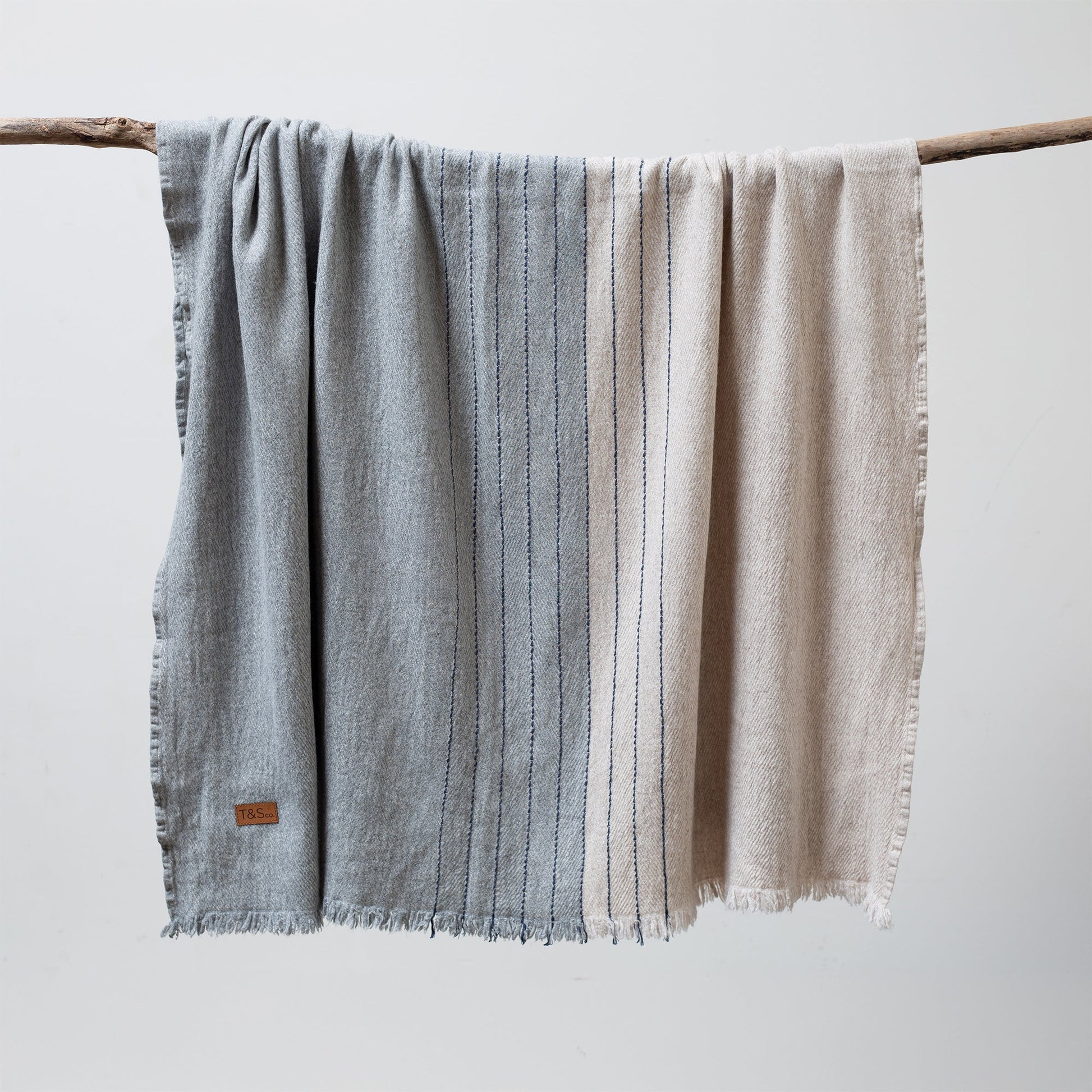 Horizon Throw - Beige, Light Gray, and Navy