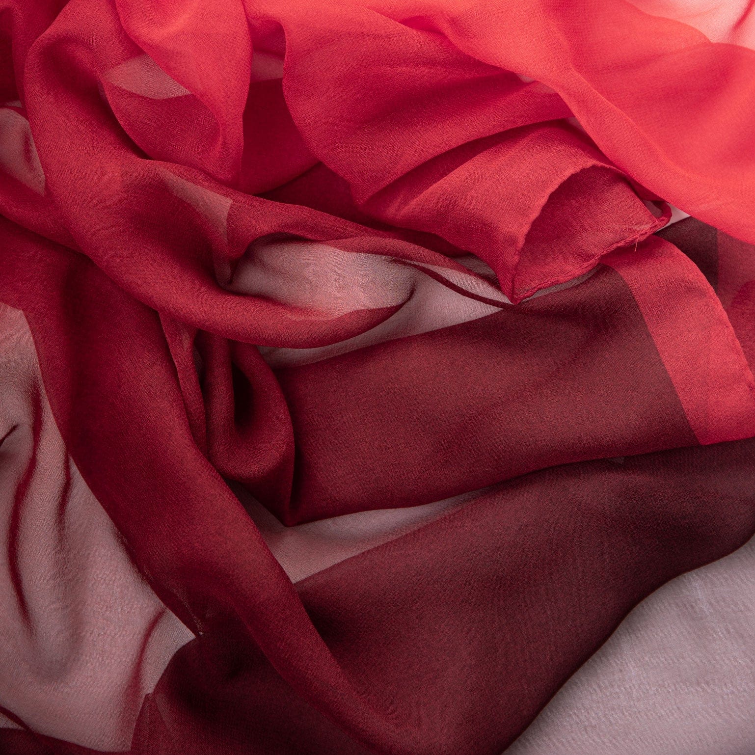 Sophia - Silk Scarf Shawl - Burgundy/Red